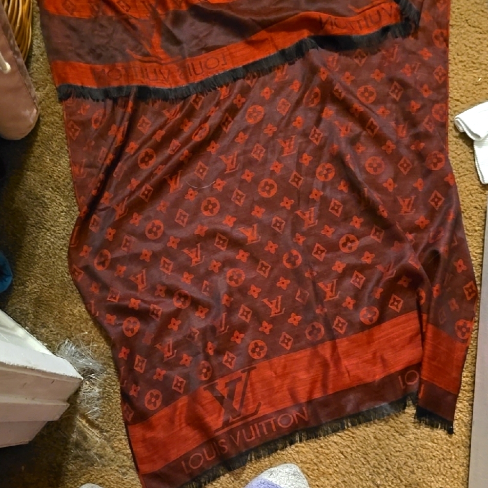 Louis Vuitton Red and Black scarf